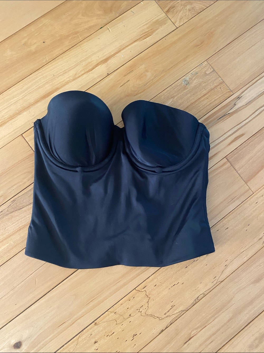 Maidenform Black Strapless Bustier Bandeau